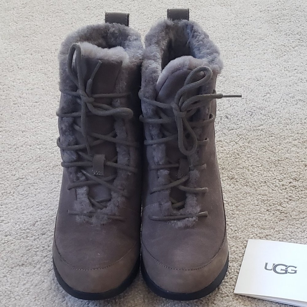 UGG Bridgit Ankle Wedge Boots in Mole